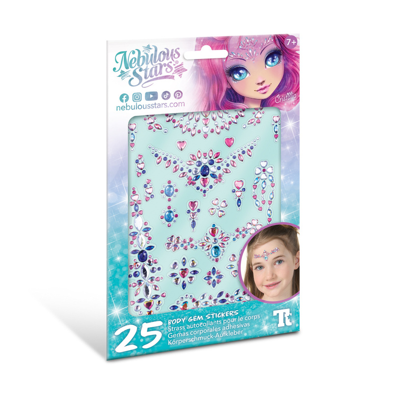 Nebulous Stars Kryształowe tatuaże samoprzylepne dla dziewczynek | Cristilia 25 szt. 7+