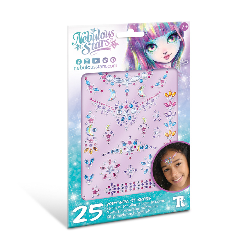 Nebulous Stars Kryształowe tatuaże samoprzylepne dla dziewczynek | Isadora 25 szt. 7+