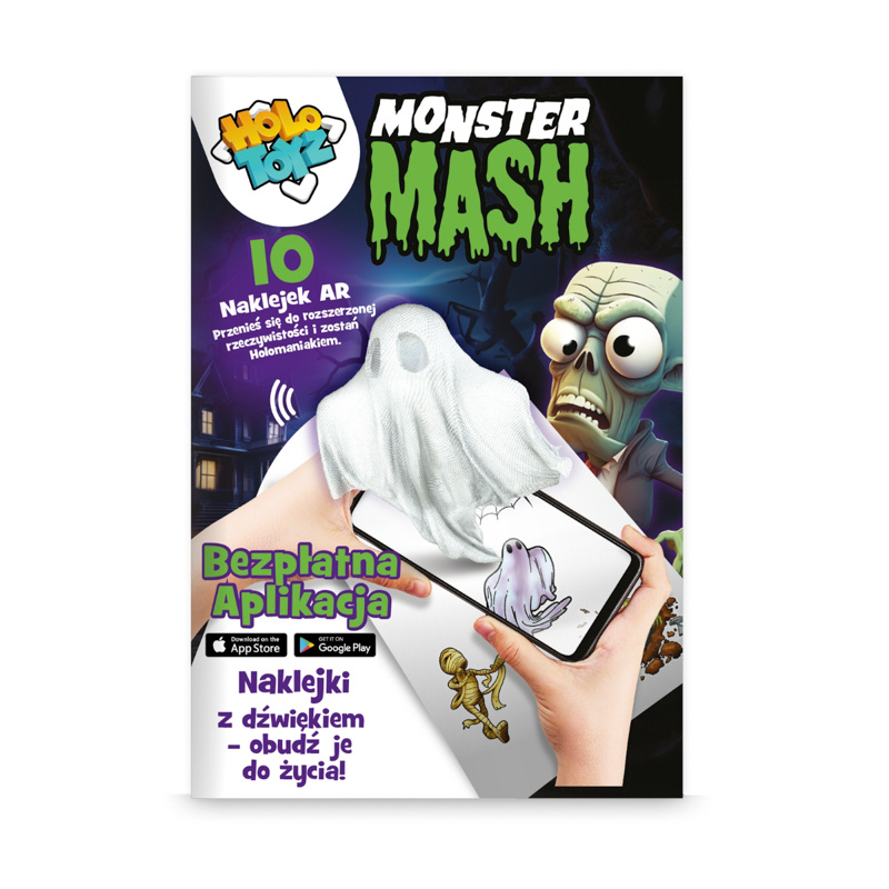 HoloToyz Naklejki dla dzieci AR, Monster Mash – obudź do życia potwory!