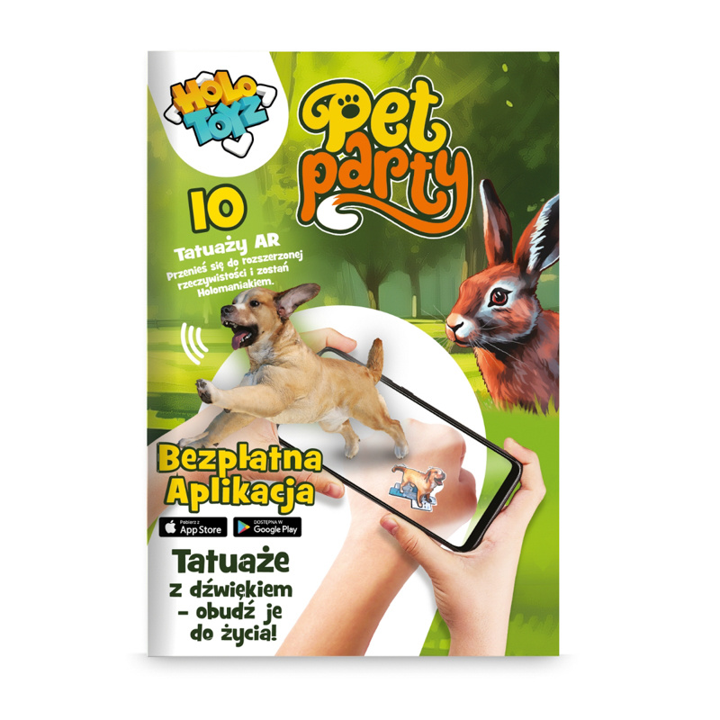 HoloToyz Tatuaże dla dzieci AR, Pet Party – ożyw futrzaną ekipę!