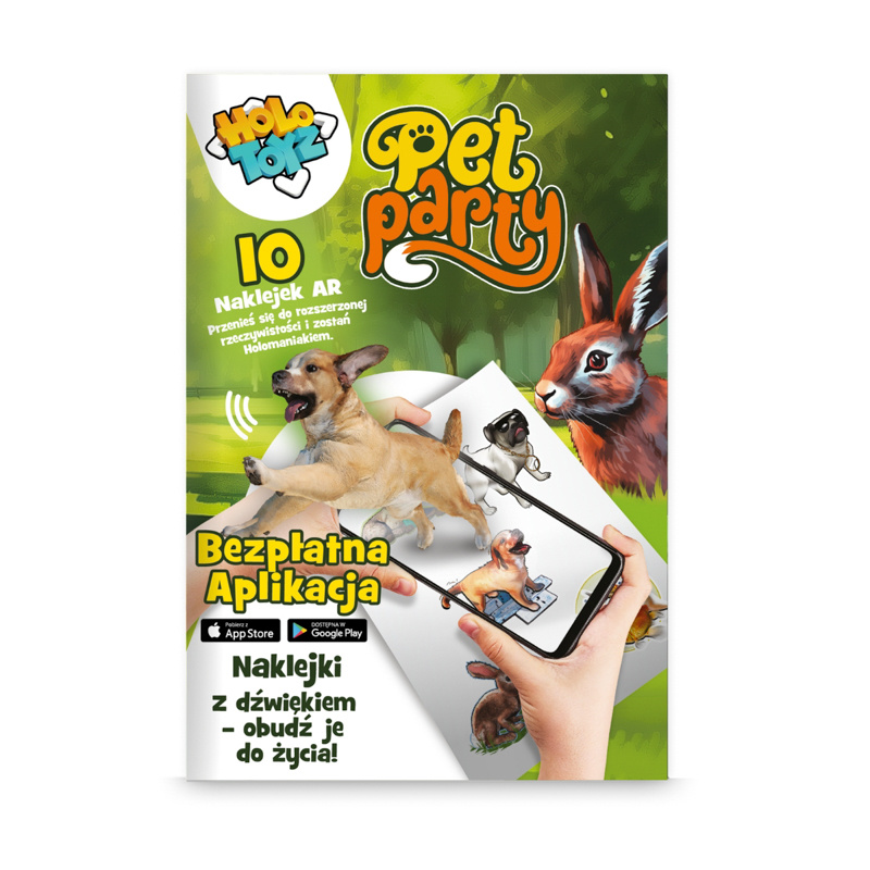 HoloToyz Naklejki dla dzieci AR, Pet Party – obudź do życia futrzaną ekipę