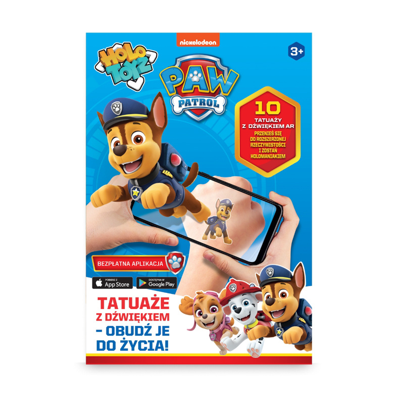 HoloToyz Tatuaże dla dzieci AR, Psi Patrol – ożyw swoich ulubionych bohaterów!