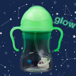 B.box bidon dla dzieci - kubek niekapek ze słomką 240 ml Glow in the dark