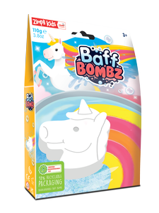 Jednorożec do kąpieli do zabawy zmieniający kolor wody, Rainbow Baff Bombz, 3+, Zimpli Kids