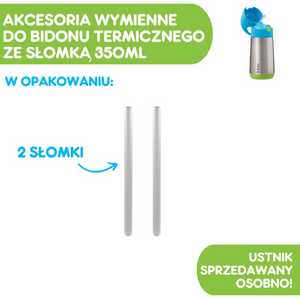 Zestaw słomek do butelki termicznej 350 ml, 2 sz., b.box