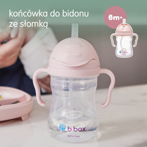 B.box kubek do nauki picia dla dziecka - zestaw 4w1 240 ml różowy