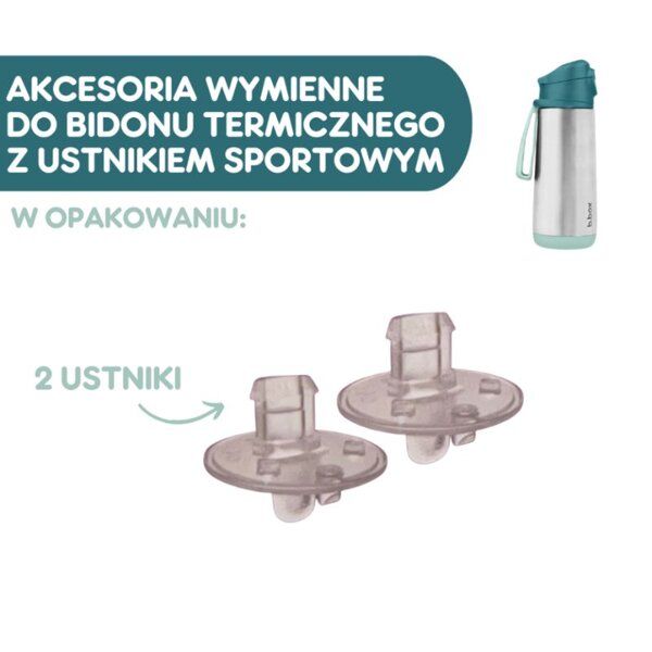 Ustniki zapasowe do bidonu termicznego sportowego 500 ml, 2 szt., b.box