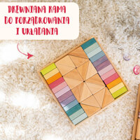 Grimm’s Pastel Duo Układanka drewniana w ramce – klocki drewniane Montessori dla rocznego dziecka