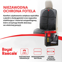 Mata pod fotelik samochodowy, czarna, Royal Rascals