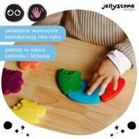 Pierwsze puzzle sensoryczne dla niemowlaka kółko Jellystone Design tęczowe