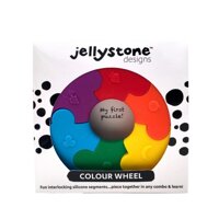 Pierwsze puzzle sensoryczne dla niemowlaka kółko Jellystone Design tęczowe